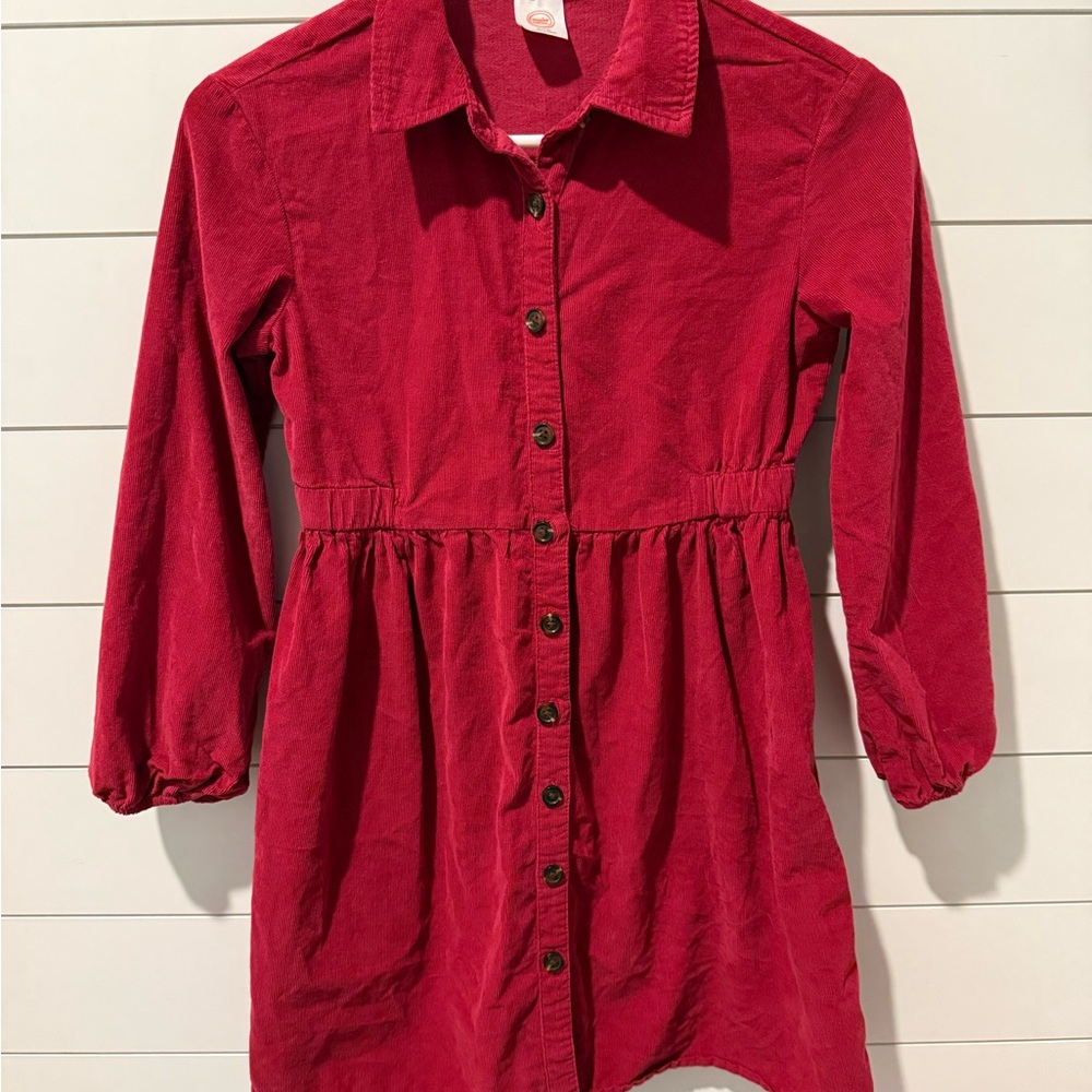 Wonder Nation Burgundy‎ Long Sleeve Dress Girls M